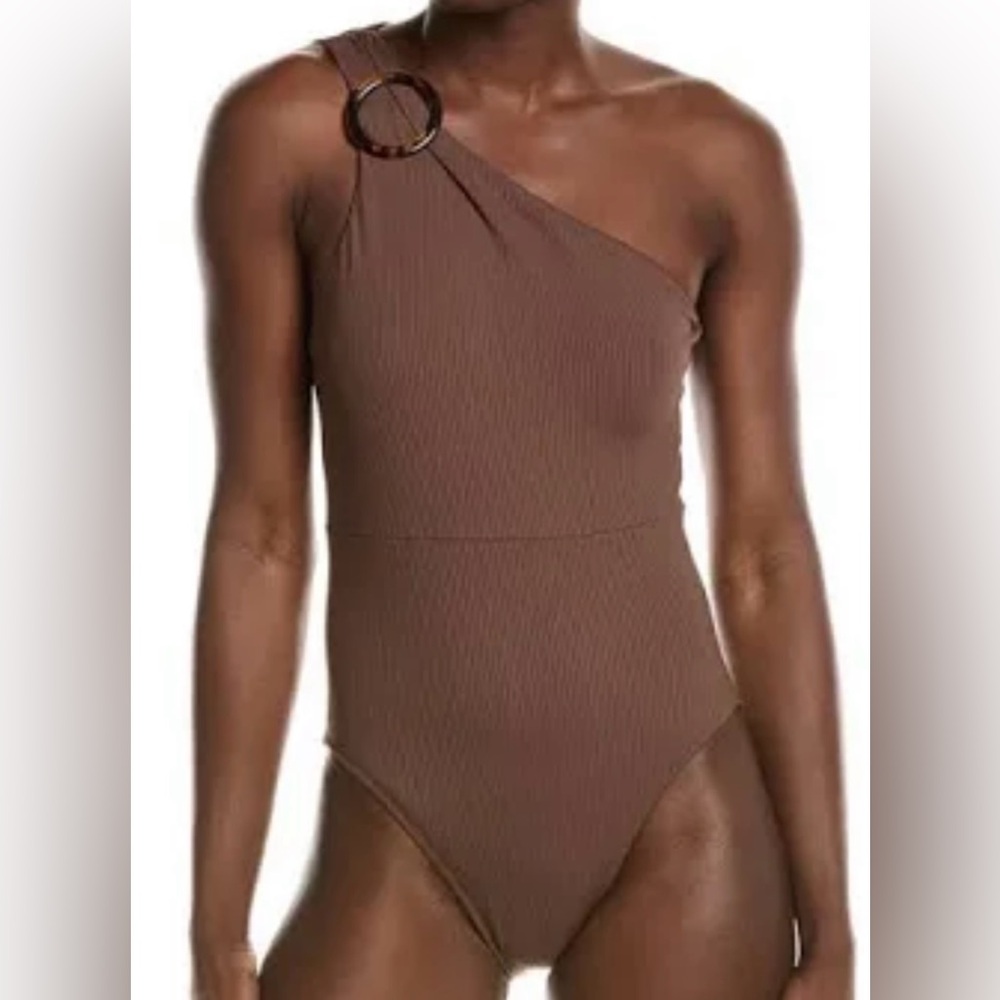 Summersalt sidestroke Brown ribbed One Piece